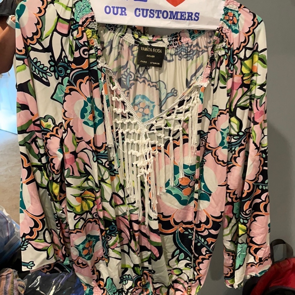 Vanita Rosa floral top L